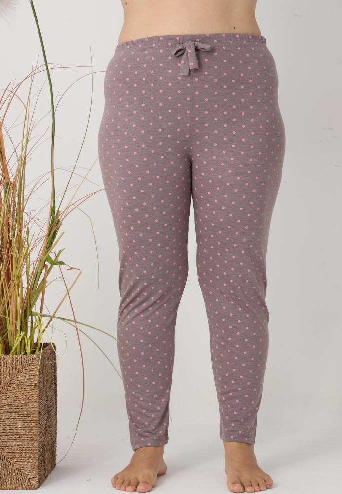 Pantaloni de Pijama Dama Lungi,Big Size,Culoare Gri Inchis cu Roz, Engros